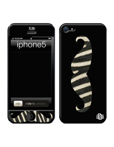 Skincover® iPhone 5 / 5S / 5SE - Moustache Zebre Black