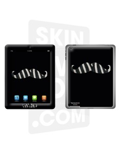 Skincover® Nouvel iPad / iPad 2 - Moustache Zebre Black